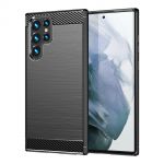 Carbon Case para Samsung Galaxy S23 Ultra Flexible Silicone Carbon Cover Black