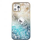 Luxury iphone 14 Plus Case With Phoenix Crystals Gold And Blue