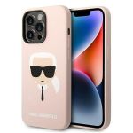 KLHMP14LSLKHLP iphone 14 Pro 6.1 "hardcase Light Pink / Light Pink Silicone Karl`s Head Magsafe