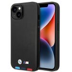 Case BMHMP14M22PTDK iphone 14 Plus 6.7 "black / Black Leather Stamp Tricolor Magsafe