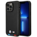 Case BMHMP14X22PTDK iphone 14 Pro Max 6.7 "black / Black Leather Stamp Tricolor Magsafe
