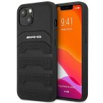 Amg AMHCP14SGSEBK iphone 14 6.1 "black / Black Hardcase Leather Debossed Lines
