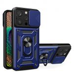 Armor Camshield Case With Stand And Camera Cover para iphone 15 Pro Max Hybrid Armor Camshield Blue