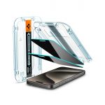 Spigen Película de vidro iPhone 15 Pro Max EZ FIT PRIVACY 1