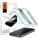 Spigen 2x Películas Glas.TR EZ Fit para iPhone 15 Pro Max Transparentes