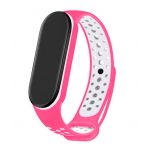 Bracelete para Xiaomi Mi Band 5 / 6 Desportiva Pink Neon Branco