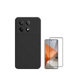 G4M Kit Película de Vidro Temperado GorilasGlass + Capa Proteção Traseira Silicone GIFT4ME para Xiaomi Poco X6 Pro 5G Black 0053517806481