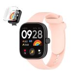 Phonecare Kit Capa 360° Impact Protection + Bracelete SmoothSilicone ara Xiaomi Redmi Watch 4 Pink