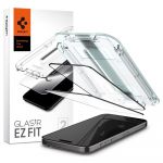 Spigen Película Vidro Temperado EZ Fit Glas.tR Black para iPhone 15 Pro (Pack-2)