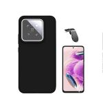 Phonecare Kit Película Hidrogel Full Cover Frente + Capa Silicone Líquido + Suporte Magnético L Safe Driving Carro para Xiaomi 14 Black