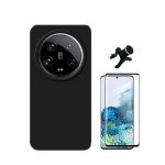 Phonecare KitPelícula de Vidro Temperado Curved + Capa Silicone Líquido + Suporte Magnético de Carro Reforçado para Xiaomi 14 Ultra Black