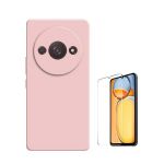 Phonecare Kit Vidro Temperado ClearGlass + Capa Silicone Líquido para Xiaomi Redmi A3 Pink