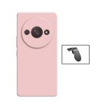 Phonecare Kit Suporte Magnético L Safe Driving Carro + Capa Silicone Líquido para Xiaomi Redmi A3 Pink