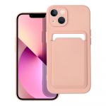 Capa Silicone Suporte Cartão para iPhone 13 Pink