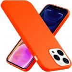 Capa Silicone Líquido para iPhone 13 Pro Max Laranja Neon