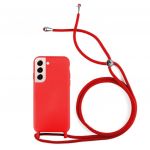 Capa Silicone Líquido para Samsung S22 Plus Cordão Red