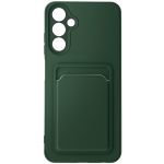 Avizar Capa para Samsung A25 5G Silicone Flexível Suporte Cartão, Green Escuro - BACK-4CB-GN-A256F