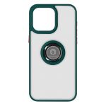 Avizar Capa iphone 15 Pro com Anel de Metal Bi-material Green - BACK-KAMEO-GN-15P