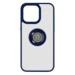 Avizar Capa iphone 15 Pro com Anel de Metal Bi-material Blue - BACK-KAMEO-BL-15P