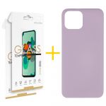 Skyhe Pack 2x Película de Vidro Temperado 2.5D + Capa Skyhe Apple iPhone 12 Silicone Líquido Purple - 8434010554505