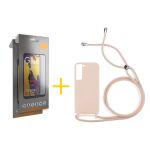Skyhe Pack 2x Película de Vidro Temperado Full + Capa Skyhe Samsung Galaxy A15 5G Gel Rope Pink Pastel - 8434010477347