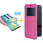 Skyhe Pack 2x Película de Hidrogel + Capa Skyhe Samsung Galaxy S23 Ultra Gandy Flip Cover Pink - 8434010512017