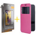 Skyhe Pack 2x Película de Vidro Temperado Full + Capa Skyhe Samsung Galaxy A21 Gandy Flip Cover Pink - 8434010507938