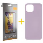 Gandy Pack 1x Película de Vidro Temperado Full + Capa Gandy Apple iPhone 12 Silicone Líquido Purple - 8434010554741