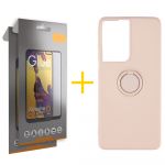 Gandy Pack 2x Película de Vidro Temperado Full + Capa Gandy Apple iPhone 15 Pro Max Gel O-ring Pink Pastel - 8434010449795