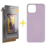 Gandy Pack 2x Película de Vidro Temperado Full + Capa Gandy Apple iPhone 15 Pro Max Silicone Líquido Purple - 8434010449696