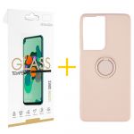 Gandy Pack 1x Película de Vidro Temperado 2.5D + Capa Gandy Apple iPhone 15 Pro Gel O-ring Pink Pastel - 8434010440815