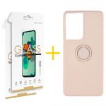 Gandy Pack 2x Película de Vidro Temperado 2.5D + Capa Gandy Apple iPhone 15 Pro Gel O-ring Pink Pastel - 8434010441409