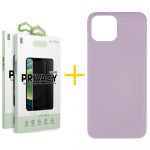Gandy Pack 2x Película de Vidro Temperado Anti-spy + Capa Gandy Apple iPhone 15 Plus Silicone Líquido Purple - 8434010436511