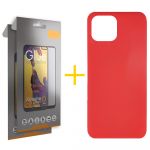 Gandy Pack 2x Película de Vidro Temperado Full + Capa Gandy Apple iPhone 15 Plus Silicone Líquido Red - 8434010435361