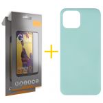 Gandy Pack 2x Película de Vidro Temperado Full + Capa Gandy Apple iPhone 15 Plus Silicone Líquido Verde-água - 8434010435323