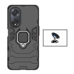 Phonecare Kit Suporte Magnético de Carro + Capa 3X1 Military Defender para Oppo A18 Black