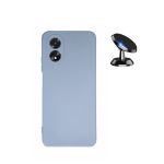 Phonecare Kit Suporte Magnético de Carro + Capa Silicone Líquido para Oppo A18 Light Blue
