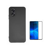 Phonecare Kit Película de Vidro Temperado 5D Full Cover + Capa Silicone Líquido para Oppo A18 Black