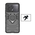 Phonecare Kit Suporte Magnético de Carro Reforçado + Capa 3X1 Military Defender para Xiaomi Poco X6 Pro Black