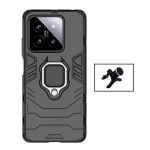 Phonecare Kit Suporte Magnético de Carro Reforçado + Capa 3X1 Military Defender para Xiaomi 14 Black