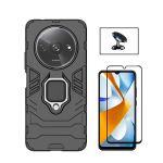G4M Kit Película de Vidro Temperado GOrilasGlass + Capa de Proteção Militar Magnética + Suporte Magnético GIFT4ME para Xiaomi Redmi A3 Black 0053517836945