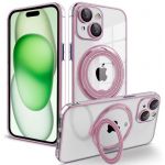 Cool Acessorios Capa Magnética com Anel para iPhone 15 Plus Pink