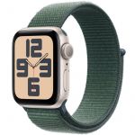 Apple Watch SE (2024) GPS 40mm Alumínio Starlight c/ Bracelete Desportiva Loop Lake Green