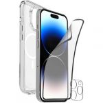 Puro Capa + Película Protetora de Ecrã + Película Lente Câmara para iPhone 15 Clear
