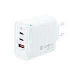 Coolbox Carregador USB-A + 2x USB-C 65W com Tencologia GaN