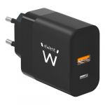 Ewent Carregador USB + Type-C 45W Preto