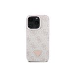 Guess Capa para para iPhone 16 Pro Pu Leather 4G Triangle Strass Pink