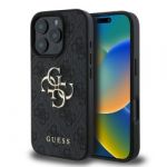 Guess Capa para iPhone 16 Pro Max Big 4G Metal Preta