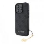 Guess Capa 4G Charm para iPhone 16 Pro Max Cinza