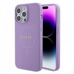 Guess Capa iPhone 15 Pro Max Case MagSafe Saffiano Violeta